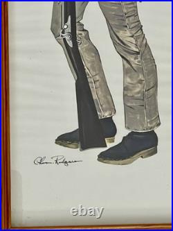 Vintage CHARLES Rodgers Civil War Confederate Soldier 4 Art Prints Wood Framed