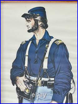 Vintage CHARLES Rodgers Civil War Confederate Soldier 4 Art Prints Wood Framed