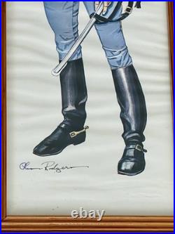Vintage CHARLES Rodgers Civil War Confederate Soldier 4 Art Prints Wood Framed