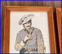 Vintage CHARLES Rodgers Civil War Confederate Soldier 4 Art Prints Wood Framed Vintage CHARLES Rodgers Civil War Confederate Soldier 4 Art Prints Wood Framed