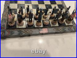 Vintage Civil War Chess Set Dragon Crest Union Confederate Resin Board Complete Vintage Civil War Chess Set Dragon Crest Union Confederate Resin Board Complete