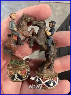 Vintage Civil War Chess Set Dragon Crest Union Confederate Resin Board Complete