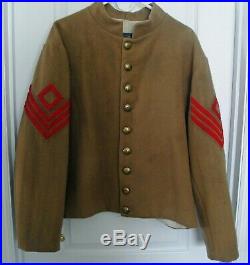 Vintage Civil War Confederate Butternut Wool Artillery Shell Jacket Size 48