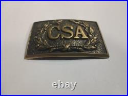 Vintage Civil War Confederate CSA Belt Buckle And 2 Civil War Bullets, Very Rare