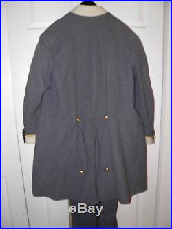 Vintage Civil War Confederate Frock Coat 3 Star Sz48 Pants Sz42 Servant & Co USA