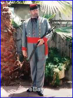 Vintage Civil War Reenactment Confederate Wool Artillery Officer Uniform