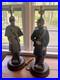 Vintage Civil War Union & Confederate Soldier Lamps Chalkware Dunning Set of 2