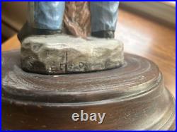 Vintage Civil War Union & Confederate Soldier Lamps Chalkware Dunning Set of 2