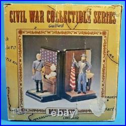 Vintage Lee and Grant Civil War Painted Doorstop Bookends Confederate Diorama