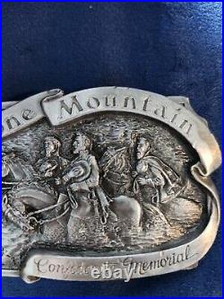 Vintage Stone Mountain Confederate Monument Cs Csa Civil War States Belt Buckle