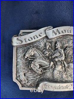 Vintage Stone Mountain Confederate Monument Cs Csa Civil War States Belt Buckle