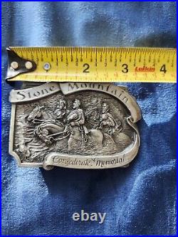 Vintage Stone Mountain Confederate Monument Cs Csa Civil War States Belt Buckle