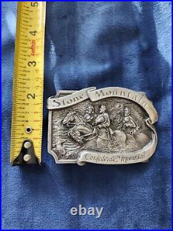 Vintage Stone Mountain Confederate Monument Cs Csa Civil War States Belt Buckle