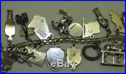Vtg Sterling Silver Charm Bracelet Southern States Horses Civil War Confederate